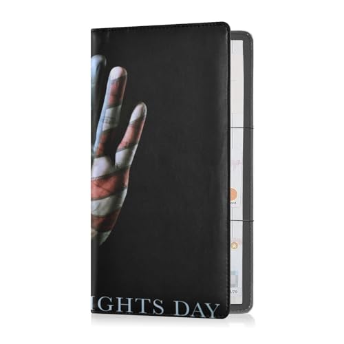 Porta carte di registrazione e assicurazione da da auto pelle uomo donna vano portaoggetti per autista proprietari di da da auto rimorchio moto barca primo piano palma modellato a mano bandiera americana