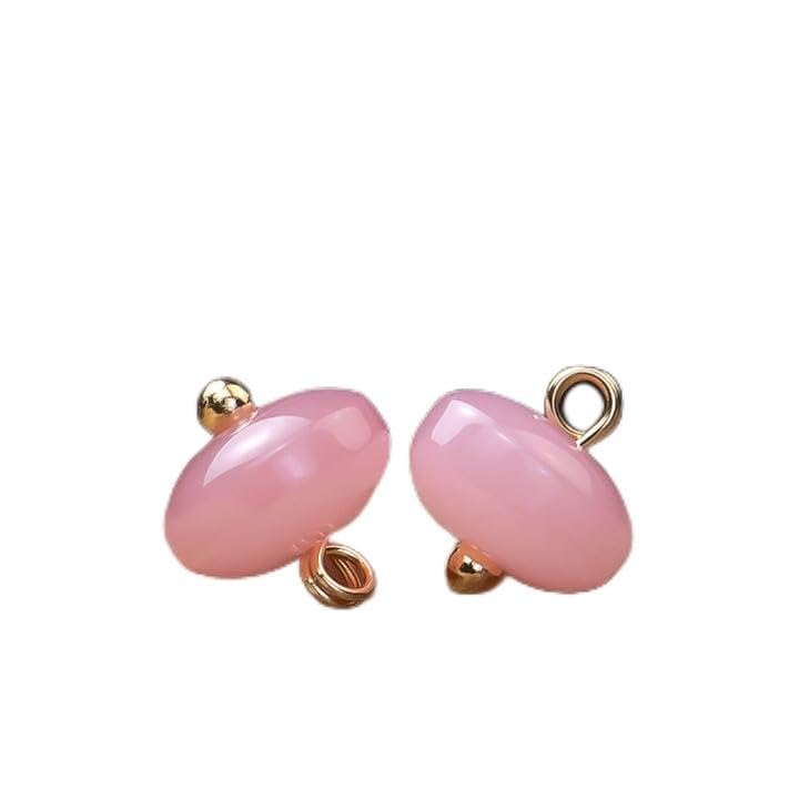 guziki, Zestaw 50 wielokolorowych guzików o średnicy 10 mm i okrągłych kuleczkach z chwytem perłowym do wyrobu tkanin(Light Pink)