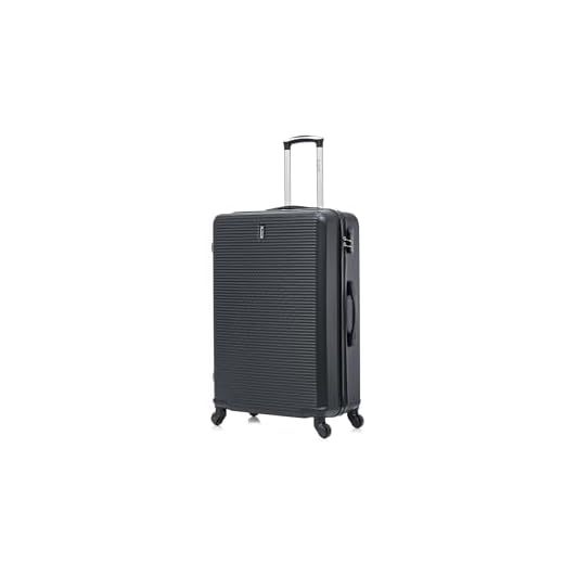 CELIMS - Grande Valise de Voyage Noir Rigide à 4 roulettes Légère Taille Soute 23kg 75cm | Serrure Intégré | ABS | Valise Grande Taille avec 4 Roues 75cm | Valise Noir