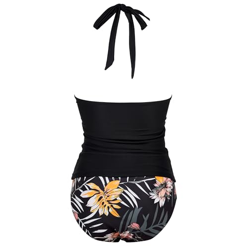 SUUKSESS Women Sexy Halter Tankini Bathing Suit Slimming Tummy Control Swimsuit4