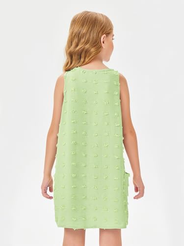 Image of Batermoon Girls Swim Cover Up V Neck Swiss Polka Dot Summer Beach Dress | Kids Cover-Ups, Sleeveless Vacation Swimwuits, Boho Cute Dresses with Pockets 4-14 Years