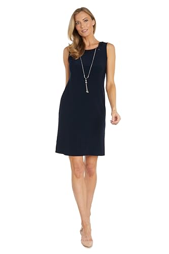 Image of R&M Richards Women's Embellished Sequin Lace Jacket and Shift Dress with Necklace for Mother of the Bride & Cocktail Party