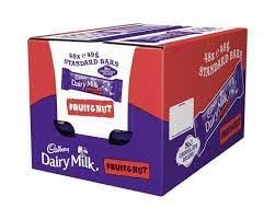 Dairy Milk Chocolate Fruit & Nut Bar 48 x 49g Bars Fresh Stock