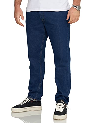 JACK & JONES Men's Comfort Fit Jeans Button Fly Blue Denim 30W / 34L