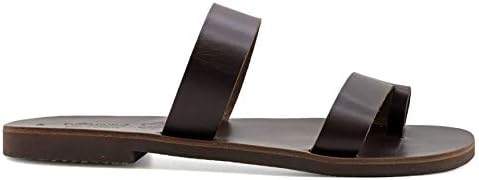 Size 7 Brown Emmanuela Greek Handmade Leather Sandals, Quality Slide on Sandals, Summer Shoes for Men, Ring Toe Sandals, Slider Sandals for men | Image 2