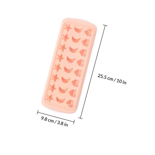 Molde para cubos de hielo con tapa de silicona rosa miniatura 2