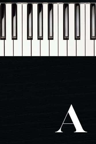 A: Piano Instrument Themed Monogram Initial Letter 