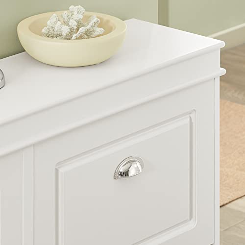 Haotian Fsr79-W, White Shoe Cabinet With 4 Flip Drawers, Freestanding Shoe Rack, Shoe Storage Cupboard Organizer Unit #TOP3