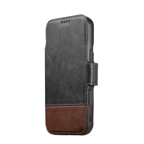Étui à rabat pour iPhone 17 Pro avec étui portefeuille amovible et protection antichoc