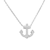 SILVERCLOSEOUT Sterling Silver Nautical Ship Anchor Necklace Pendant for Women Girls