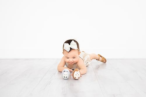 Pearhead Wooden Wobble Toy Set, Raccoon & Hedgehog Montessori Balance Toys for Babies 6+ Months, FSC Certified, Sensory Tummy Time Development Toy by Pearhead - Image 5