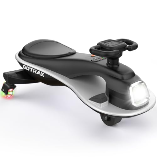 Image of Gotrax Electric Wiggle Car for Kids 3-8, 12V Battery for 120Min w /Bluetooth | Safe Lead-acid Battery, Quiet & Powerful Brushless Motor,Music Speaker,Battery Display, Max 132lbs Load,Gift for Girls,Black