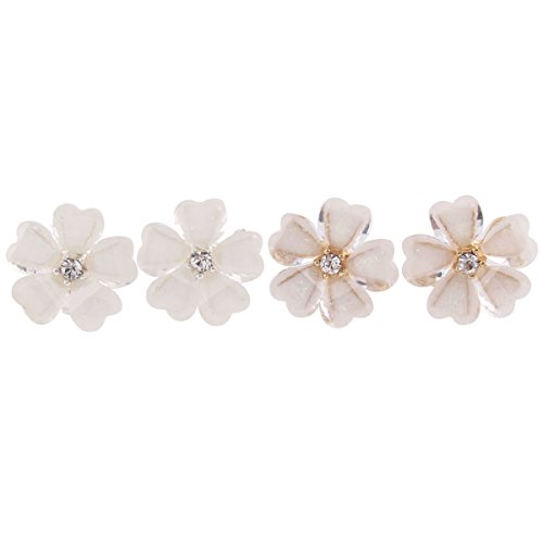 Grace Jun™ Silver Plated Or Gold Plated Opal Flower Shape Clip On Earrings Non Piercing For Women (Gold) #TOP5