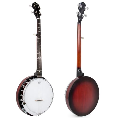 Kmise MI2953-FBA 5 String Resonator Banjo,Professional Sapele Back Full Size Banjos Starter Kit thumb #1