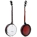 Kmise 5 String Resonator Banjo,Professional Sapele Back Full Size Banjos Starter Kit with Bag Tuner Strap Strings Picks Ruler Wrench Bridge