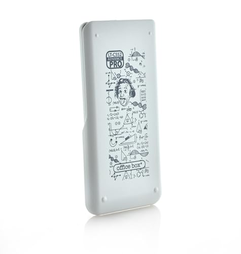 Calculadora científica de 552 Funciones, Doble alimentación por batería Solar y de botón, 4 líneas, Pantalla de 10 + 2 dígitos, con Cubierta Protectora Impresa con Einstein