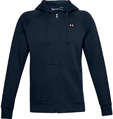 Under Armour Mens Rival Fleece Full Zip Hoodie , Academy Blue (408)/Onyx White , X-Large