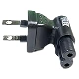 電源直角変換プラグ(メガネ型ACコード)/2Pin(オス)⇔2Pin(メス)(EP-W-2PA)