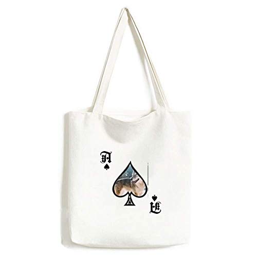 Sac à main avec motif chien souriant blanc - Cabas femme original