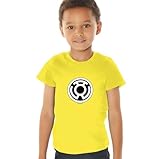Green Lantern Sinestro Corps Costume Chest Logo Kids T Shirt (4) for Toddler Boys and Girls, Yellow