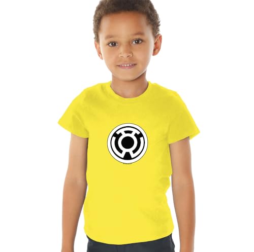 Green Lantern Sinestro Corps Costume Chest Logo Kids T Shirt (4) for Toddler Boys and Girls, Yellow