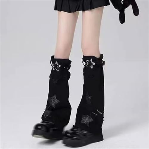 Image of Sup-Coente Gothic Flare Leg Warmers for Women Punk Goth Steampunk Y2k Emo Grunge