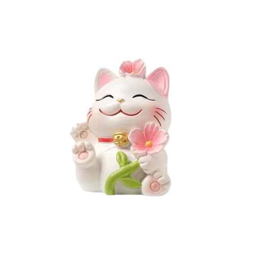 Diexgiy猫 フィギュア 置物り 可愛い 招き猫 桜 ミニチュア置物 リアル 子猫 ミニトイ 幸運招き 和風 マイクロ工芸品 雰囲気満点 インテリア 卓上 装飾品 お見舞い 記念日 誕生日 プレゼント 女性 人気 癒しグッズ (さくら猫A型)