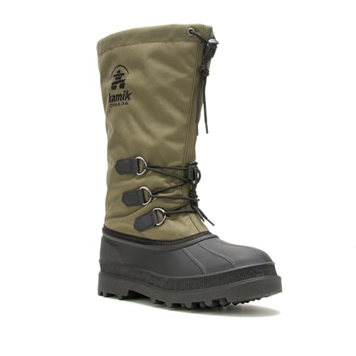 Kamik M Canuck Grün - wasserdichte robuste Herren Outdoor Winterstiefel, Größe EU 46 - Farbe Dark Olive