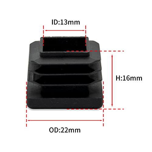 Image of Flyshop 22 x 22 mm, 0.87 inch x 0.87 inch Black Plastic Hole Plugs Square Tubing End Caps Tube Inserts Durable Furniture Glide for Chair Table Stool Leg 8 Pack
