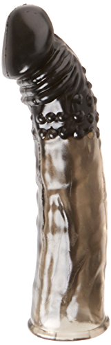 PleasureBox Black Penis Sleeve Penis Extender Cock Ring, 7-Inch
