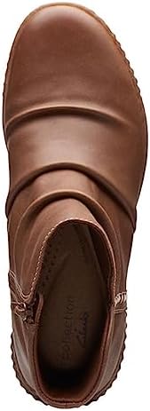 Clarks Women's Caroline Rae Ankle Boot, Dark Tan Leather, 7 | Image 6