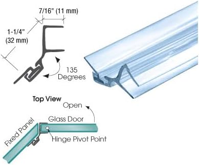 CRL P135DJ 135 Degree Door Jamb Seal for 3/8" Glass - 95" Stock Length