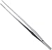 MVKV - Pinzetta in acciaio INOX lucidata, extra lunga, 38 cm, con punte seghettate di precisione per giardino, cucina, interni ed esterni