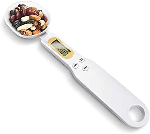 Nnewvante Digital Food Spoon Scale, 500g/0.1g Electronic Kitchen Measuring Spoon Scale, Hi-Def LCD Semen Display, Accurately Precise Digital Kitchen Gram Scale