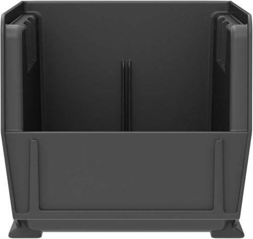 Akro-Mils 30230 AkroBins Plastic Storage Bins, Space-Saving Stackable Bins for Garage, Pantry, Craft Organization, 27,6 cm x 14 cm x 12,7 cm, Black, 12-Pack