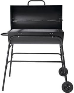 Pagoda Oil Drum Charcoal Wheeled BBQ with Cover - 32"