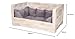 Kistenkolli Altes Land Hundebett Balu aus Holz mit Kissen 115x54x40,5cm Hundekorb Hundekissen Schlafplatz Vintage Hundesofa