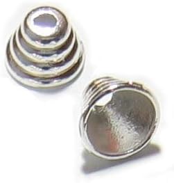 8pcs .925 Sterling Silver Bali Bead Flower Cap 4X 5mm / Findings/Bright