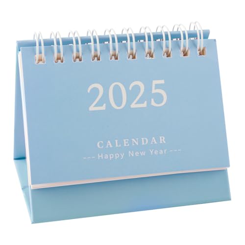 Thyonta 2025 Mini Minimalist Desk Calendar Small Fresh Creative Notepad Desk Ornament Suitable for Office Desktop and Student Desktop Calendars（D）