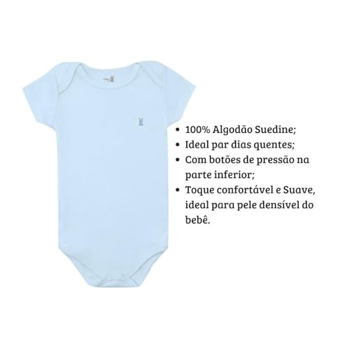 Bodies Manga Curta Bebê Com Botões Fácil de Vestir 100% Algodão Suedine Maternidade Confortável Liso
