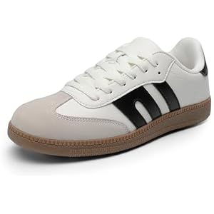 DREAM PAIRS Women's Tennis Sneakers Walking Flat Low-Top Casual Lace-Up Comfortable Nia Fashion Sneakers Shoes 9 White Multi
