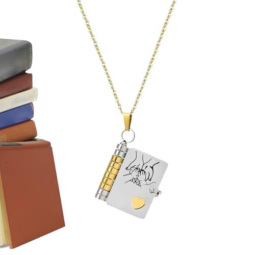 Pavsicgn Collana per Figlia,Collana Libro per Mia Figlia | Ciondolo Apribile Stratificato in Acciaio Inossidabile per Casa San Scuola Viaggio Natale Compleanno Laurea Quotidiano