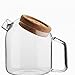 Mavoorick Pichet à Eau en Verre avec Couvercle en liège Théière en Verre de Grande capacité pour jus, thé glacé, Boissons à Faire soi-même Carafe à Eau (Capacité : 1.8L)-1.2L