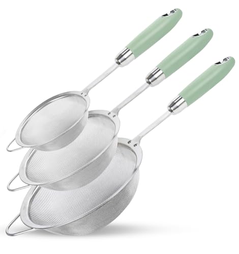 304 Stainless Steel Fine Mesh Strainer Set, 3 Sizes, 30 Mesh by JULIPRO - Used condition - US$25.89