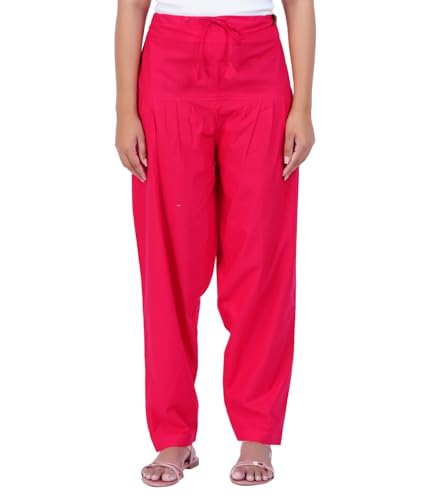 Image of Happy Bunny Salwar Pant - Modern Style Pure Cotton for Women - Ethnic Semi Patiala Trouser - Office,Home - All Day Comfort Wear with Drawstring