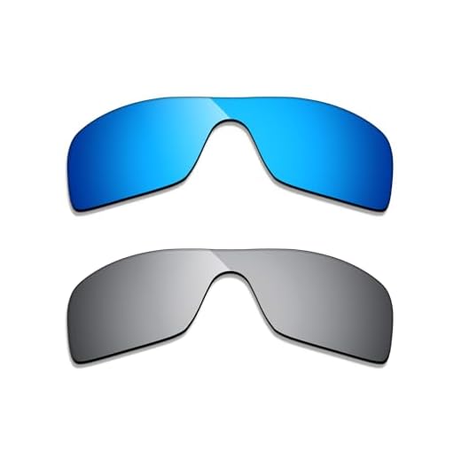 Alphax 2 pares de lentes polarizadas de substituição para óculos de sol Oakley Stunt Wing OO9519 - titânio + azul