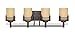 DESIGNERS FOUNTAIN 82104-WM 4-Light Bath Bar, Warm Mahogany Finish with Navajo Dust Glass