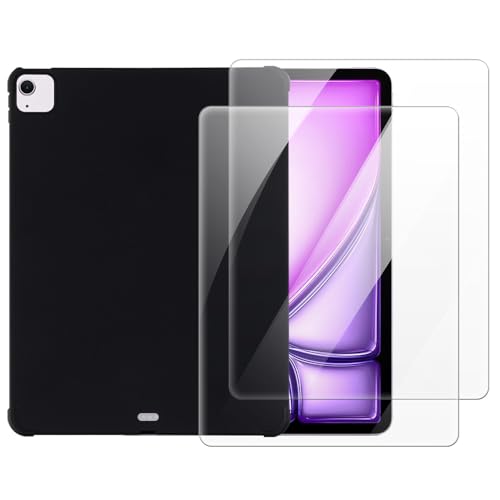 Protector de pantalla M2 iPad Air 13 y funda 2 en 1 antiarañazos con cobertura total negra