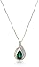 14k Yellow Gold Created Gemstone and Diamond Accent Teardrop Pendant Necklace, 18"