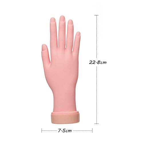 Aoraem Nail Practice Hand Flexible Soft Plastic Mannequin Trainning Hand Nails Tips Art Trainer Manicure Practice Hand Tool（2Pcs） #TOP3